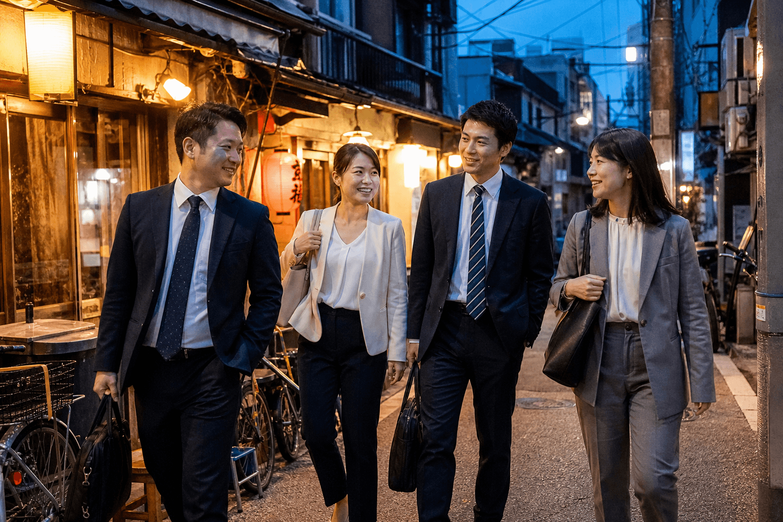 城市夜晚与下班街道